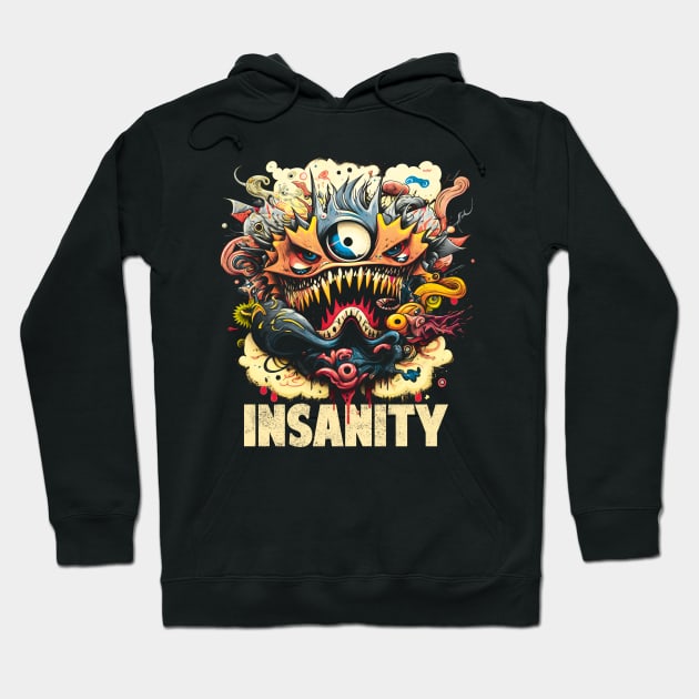 Insanity Monster Doodle Hoodie by pixelmeplease